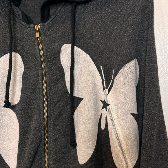 EUC Wildfox xs white magic long oversized hoodie poncho- belled sleeved black - Picture 4 of 12